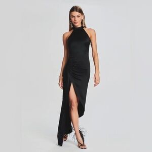 RETROFETE Silky Satin Black Sab Dress Size XL NWT